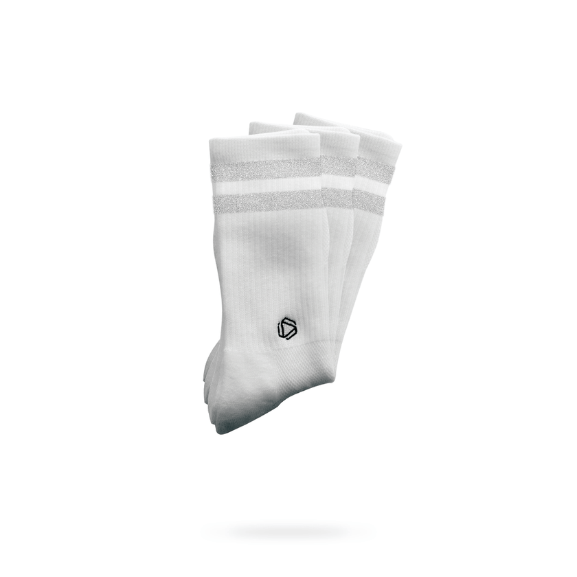White Reflective 2Stripe 3 Pack