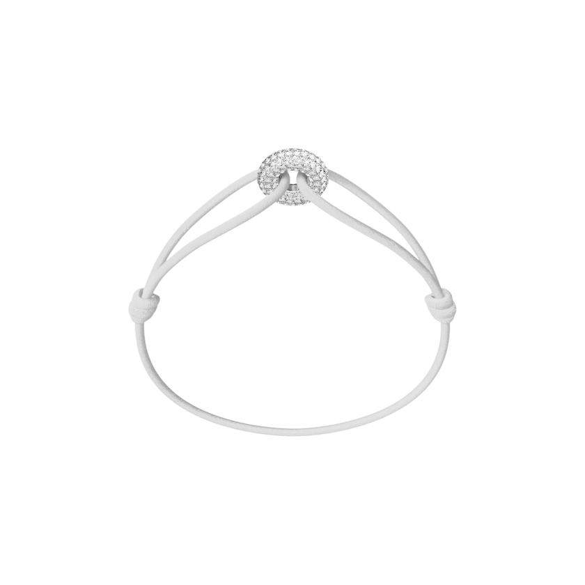 Mini Silver Soho Pavé Cord Bracelet