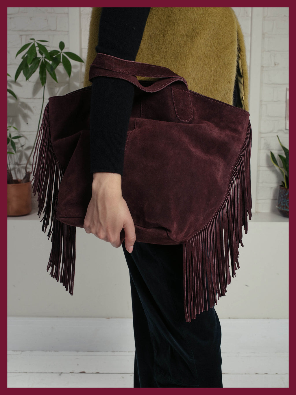 Vancouver Suede Tote - Plum