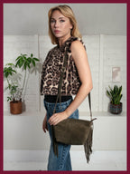 Kingston Tassle Cross Body Bag - Olive