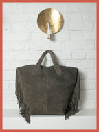 Vancouver Suede Tote - Olive