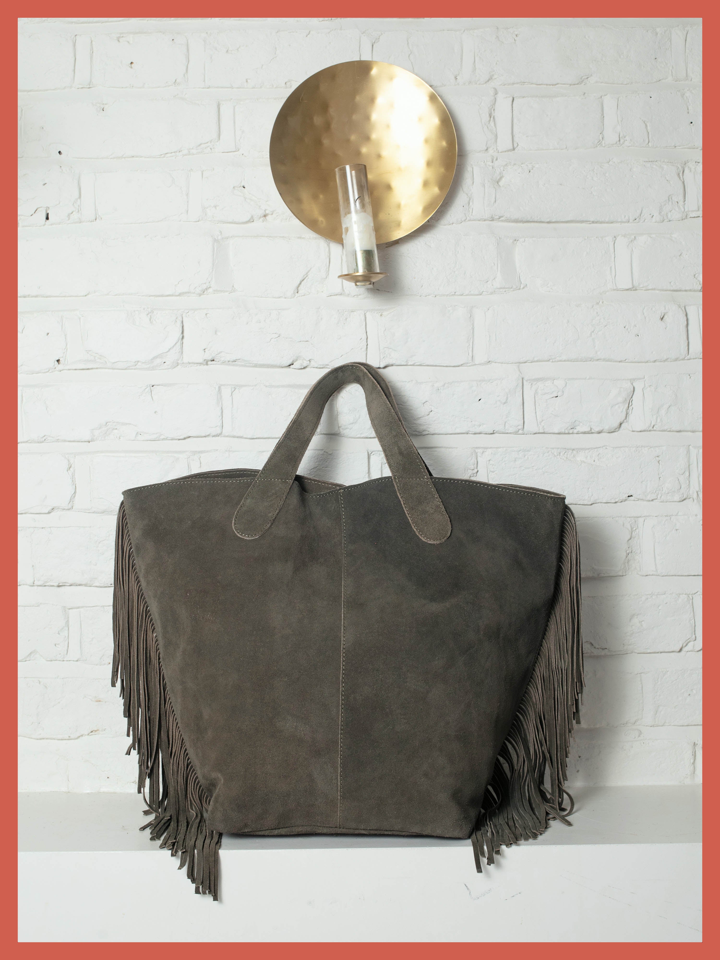 Vancouver Suede Tote - Olive