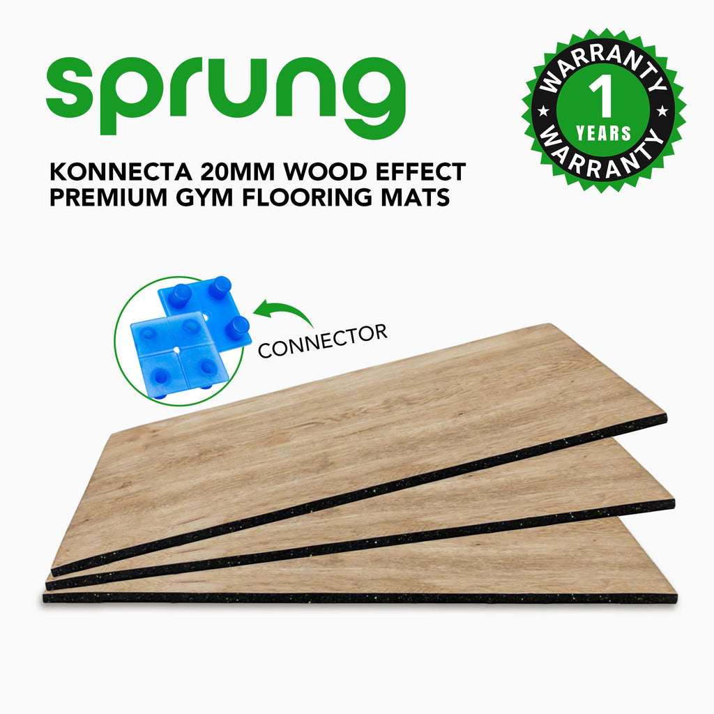 20mm Konnecta Wood Effect Gym Flooring Mats