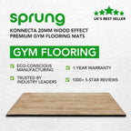 20mm Konnecta Wood Effect Gym Flooring Mats