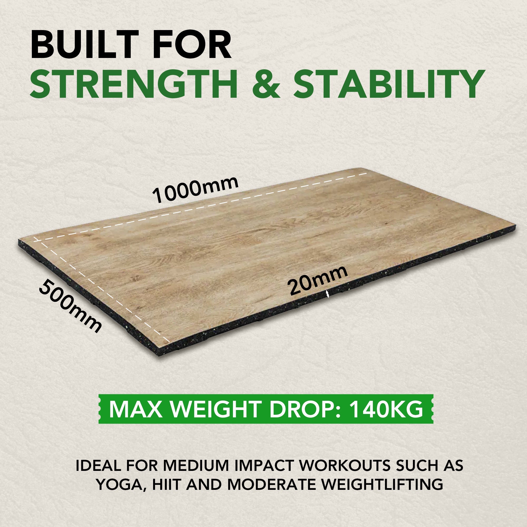 20mm Konnecta Wood Effect Gym Flooring Mats