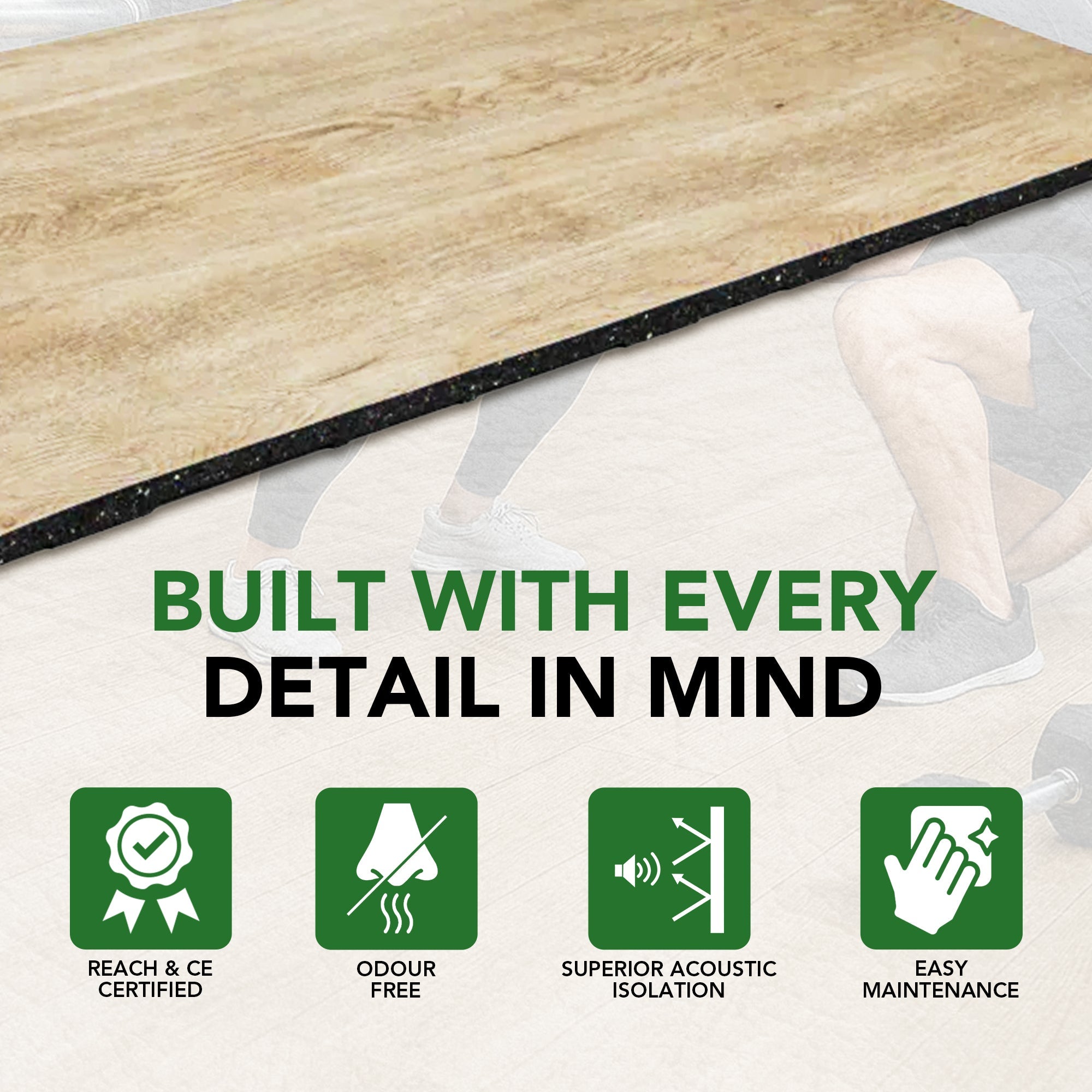 20mm Konnecta Wood Effect Gym Flooring Mats