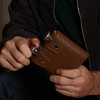 Fred Bennett Twin Brown Leather 3oz Hip Flasks with Case