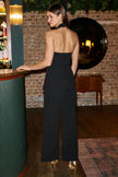 Yumi Black Cross Over Halter Neck Jumpsuit