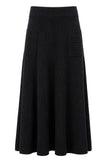 Yumi Black Knitted Midi Skirt With Pockets