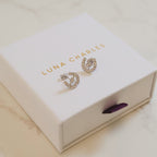 Zada Horseshoe Star Stud Earrings | Silver