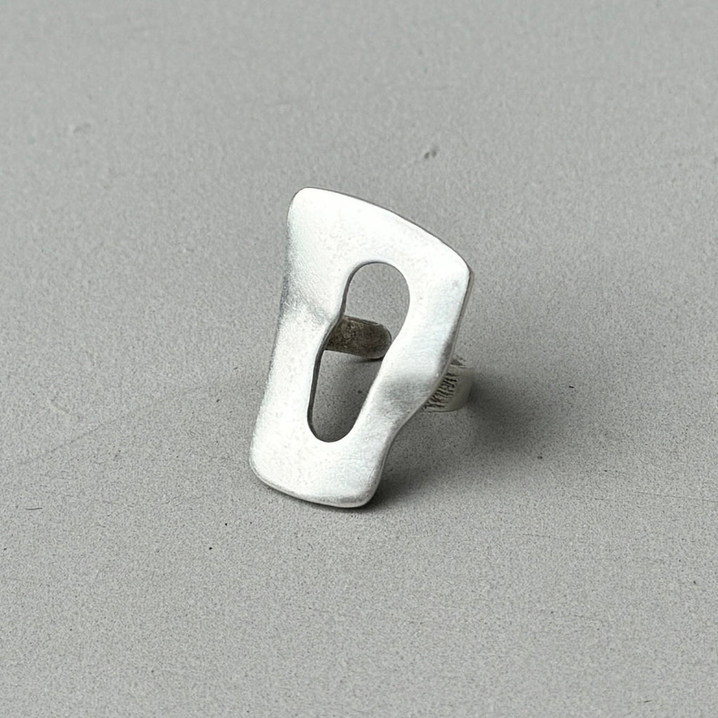 Oversized Abstract Statement Silver Ring