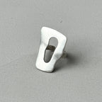 Oversized Abstract Statement Silver Ring