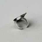 Oversized Abstract Statement Silver Ring