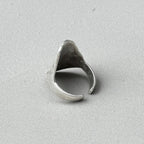 Abstract Face Silver Ring