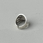 Abstract Lines Silver Ring
