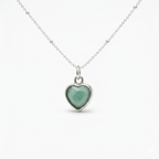 Amazonite Heart Charm Necklace