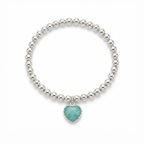 Amazonite Heart Charm Bracelet