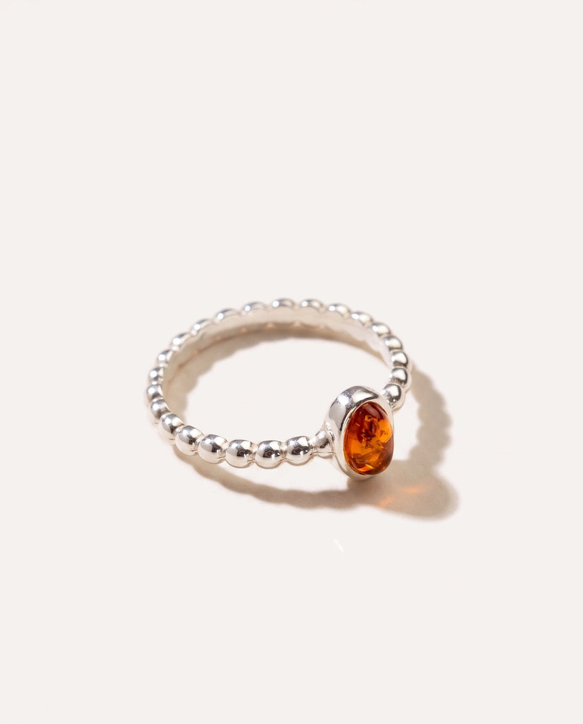 Amber Bubble Stacking Ring
