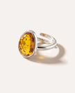 Amber ELEMENT Solitaire Adjustable Ring