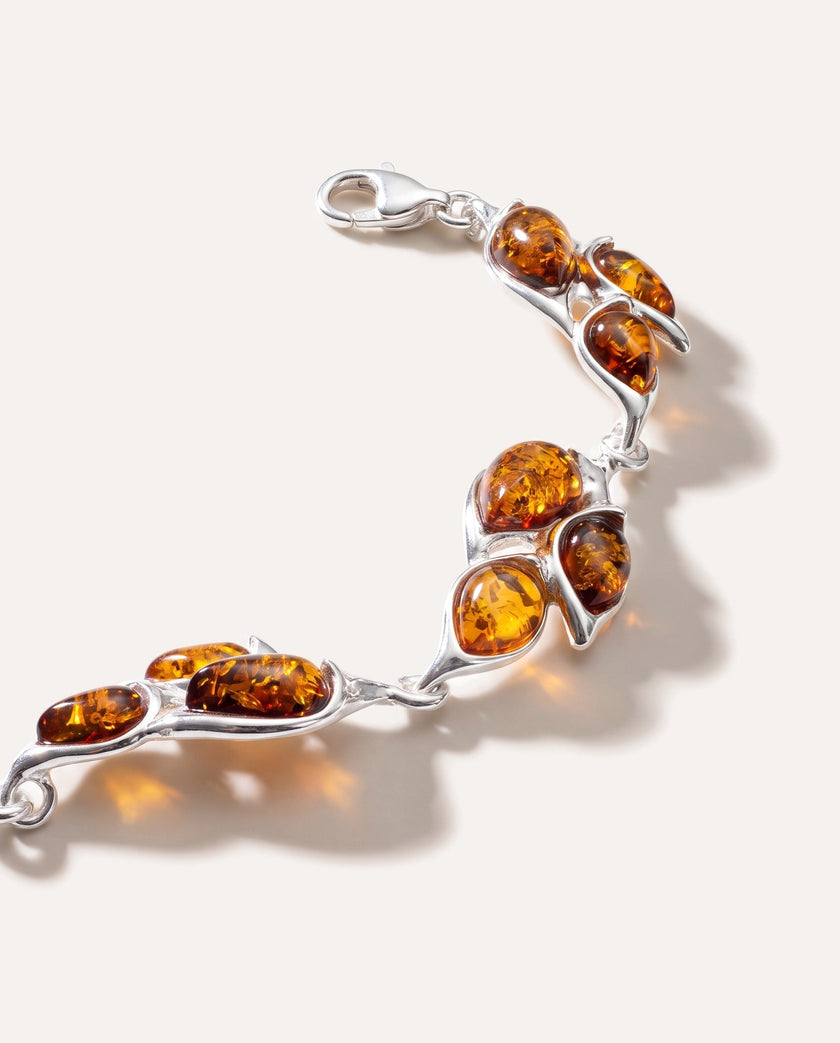 Amber Statement Leaf Link Bracelet