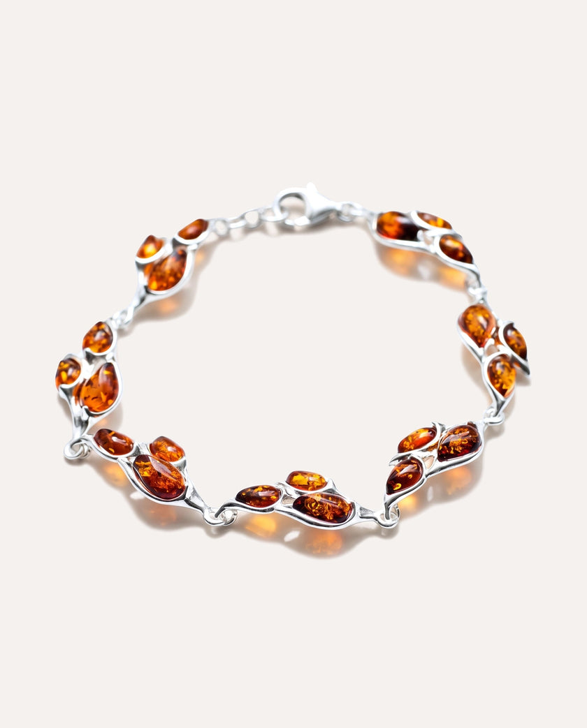 Amber Statement Leaf Link Bracelet