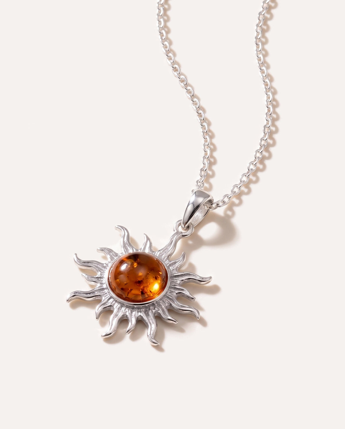 Amber Sun Charm Pendant