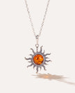 Amber Sun Charm Pendant