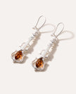 Amber Violin Dangle Earrings
