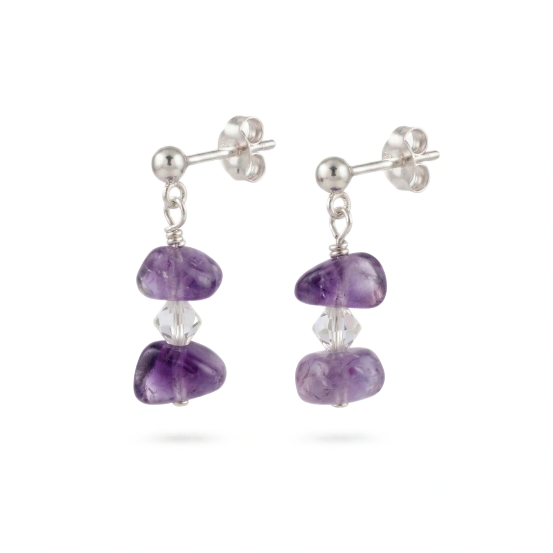Boucles d'oreilles améthyste en argent
