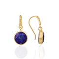 Charis Round Gemstone Earrings Lapis
