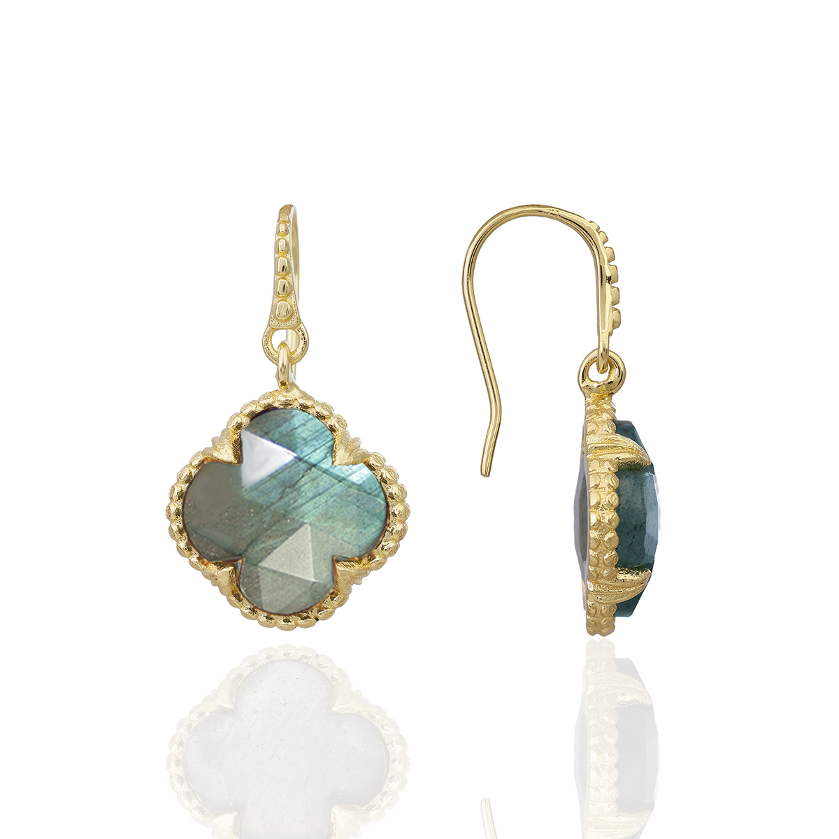 Boucles d'oreilles Tyche en labradorite
