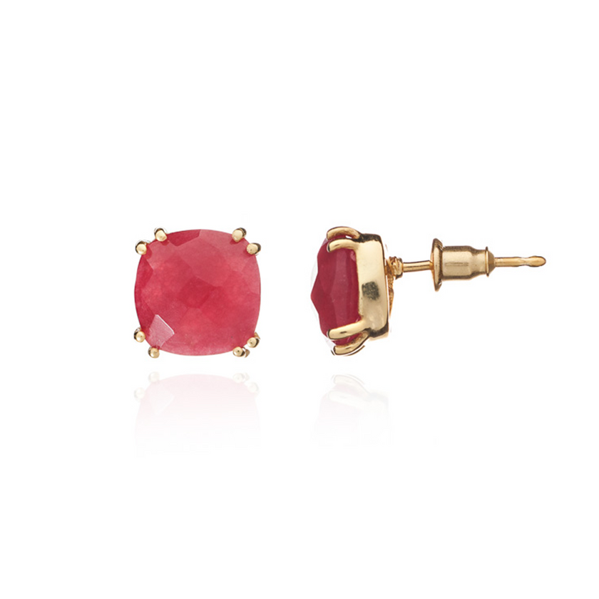 Puces Iris Pierre Fine Jade Rouge