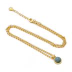 Charis Round Gemstone Necklace Labradorite