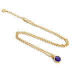 Charis Round Gemstone Necklace Lapis