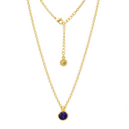 Charis Round Gemstone Necklace Lapis