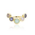 Iris Five Gemstones Ring Labradorite, Pariba Onyx, Moonstone & Iolite