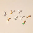 Beginnings Green Crystal Labret Stud Earring