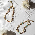 Gold Sara Mixed Gemstone Bracelet Pariba Onyx, Smoky Quartz & Rose Quartz