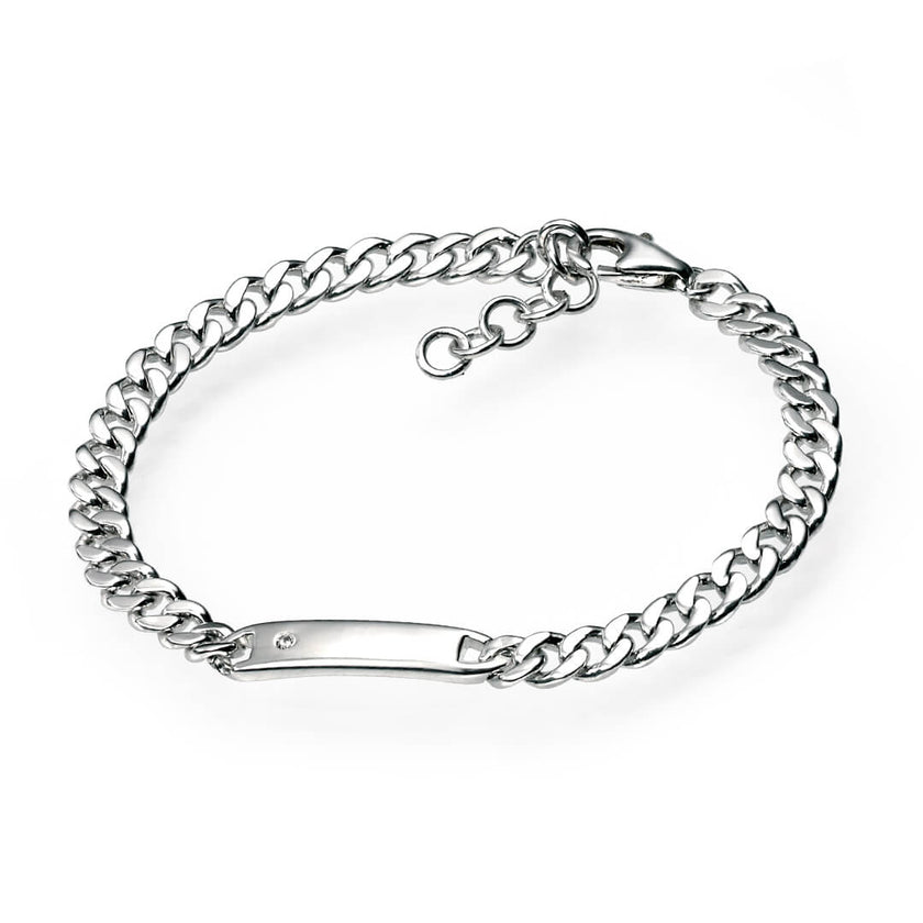 D For Diamond ID Bar Bracelet with Diamond-
