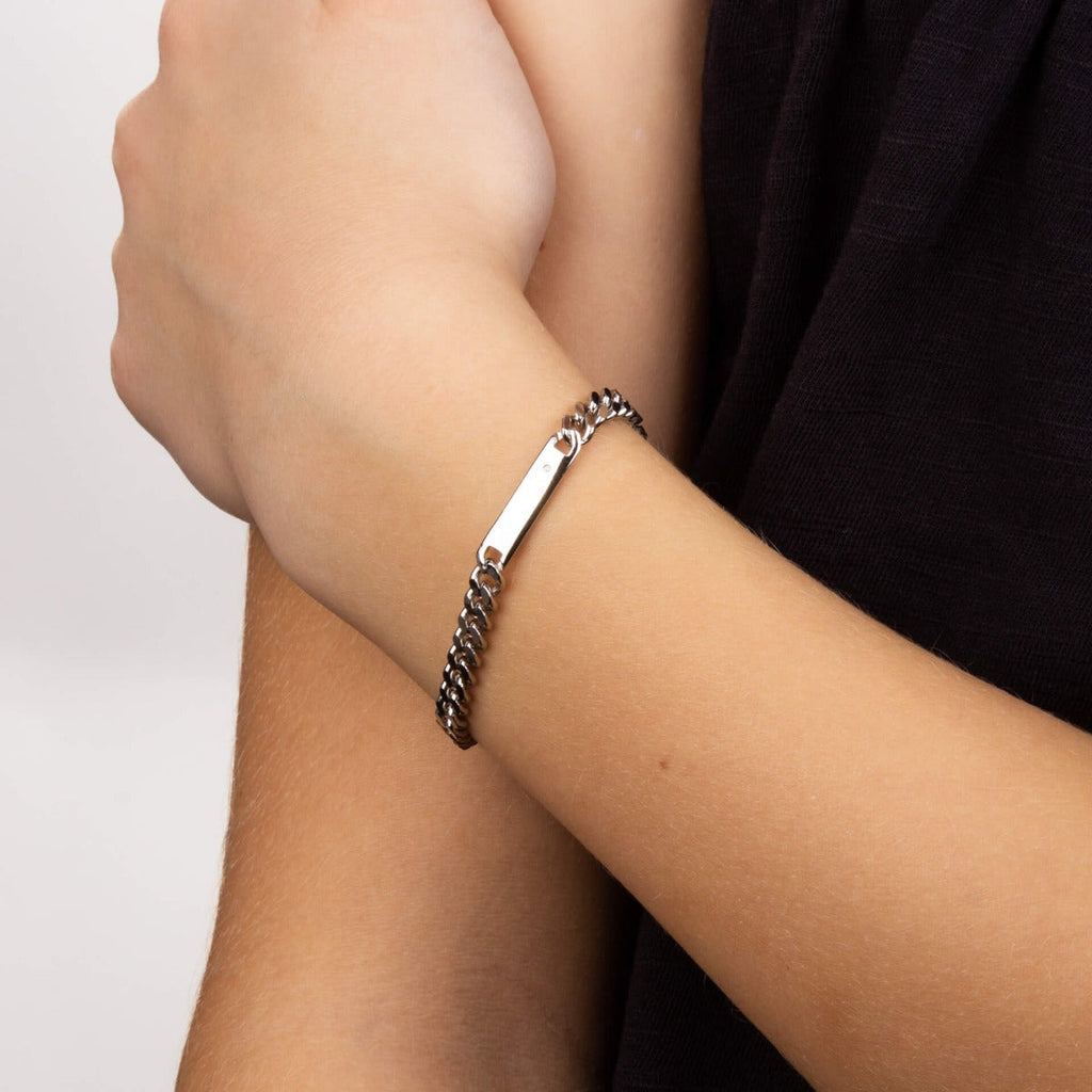 D For Diamond ID Bar Bracelet with Diamond-