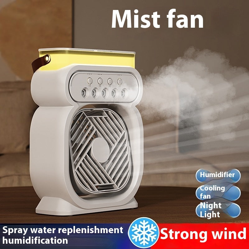Aire acondicionado portátil 3 en 1, enfriador de aire evaporativo, luces nocturnas LED, 3 velocidades, ventilador humidificador para el hogar y la oficina