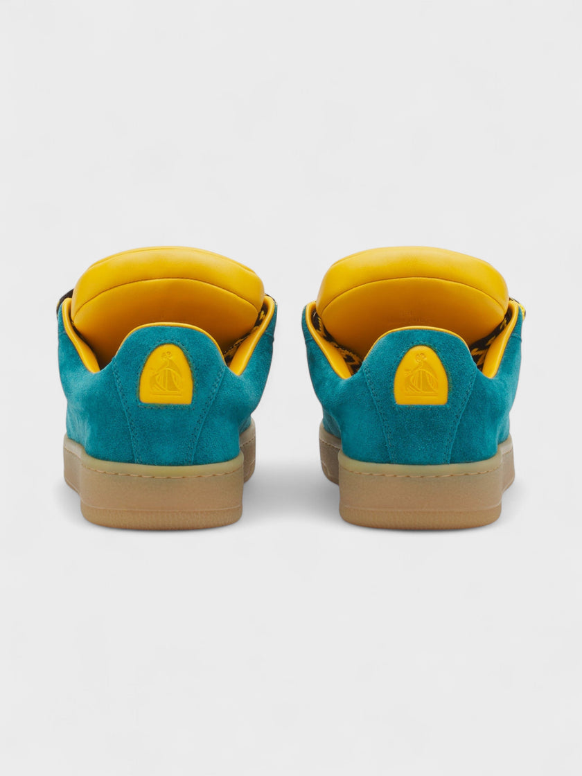 Lanvin Hyper Curb Suede Sneakers Blue