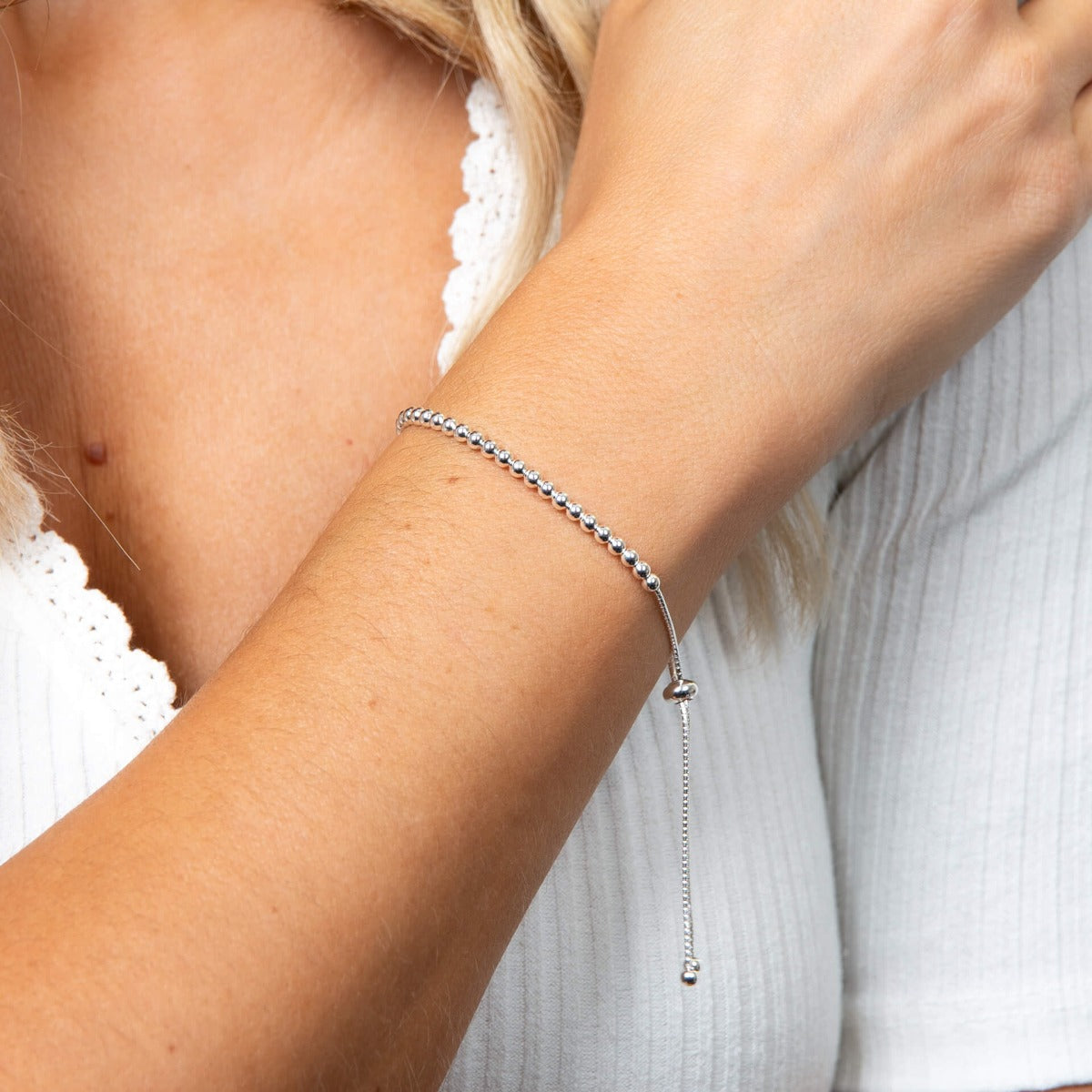 Beginnings Polished Ball Adjustable Toggle Bracelet