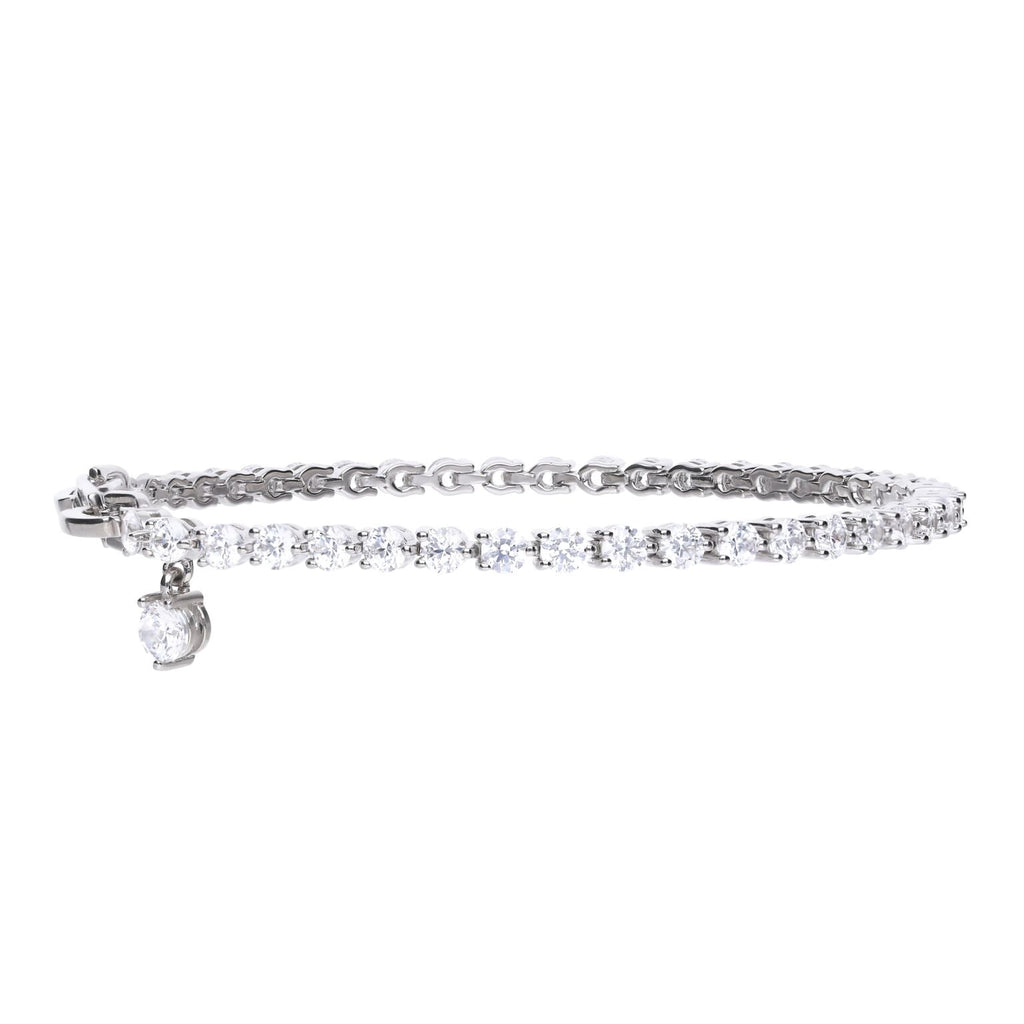 Diamonfire Small Zirconia Charm Tennis Bracelet