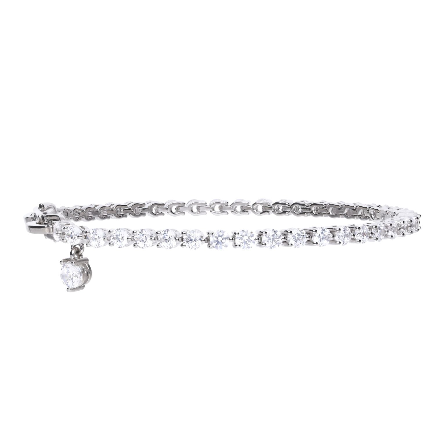 Diamonfire Small Zirconia Charm Tennis Bracelet