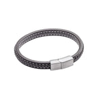 Fred Bennett Plait Detail Leather Bracelet With Brushed Finish