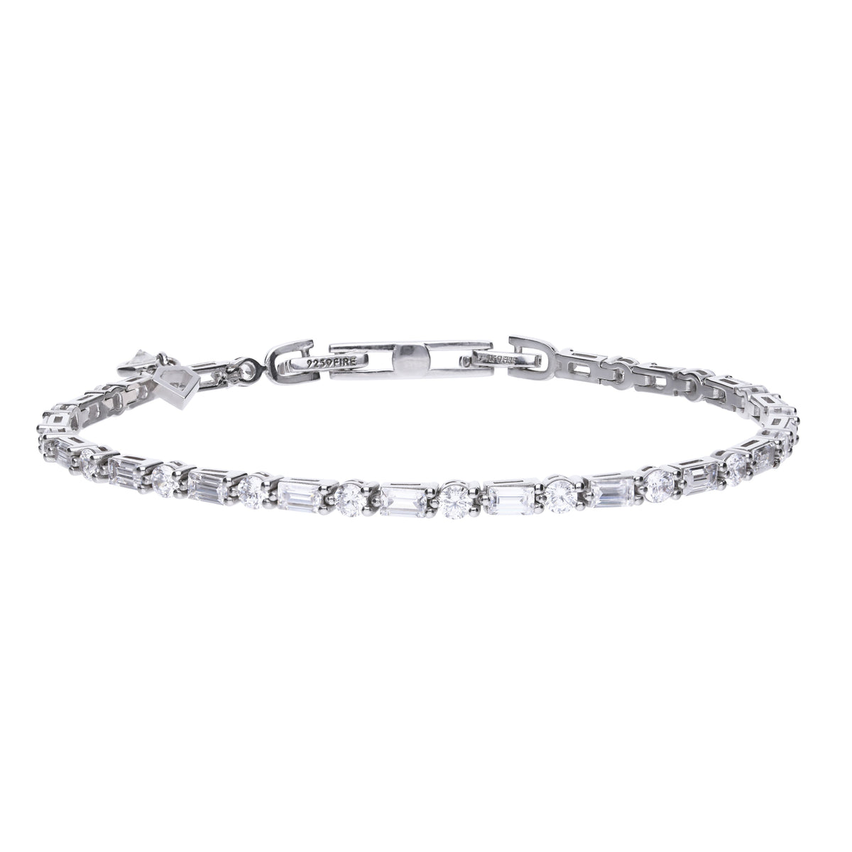 Diamonfire Baguette and Round Zirconia Bracelet