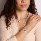 Diamonfire Engravable Plain Tag Necklace with Pave Set Tag