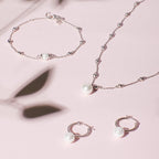 Diamonfire Assembled Hoop Earrings with Shell Pearl