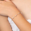 D For Diamond Pearl Station Bracelet with Diamond